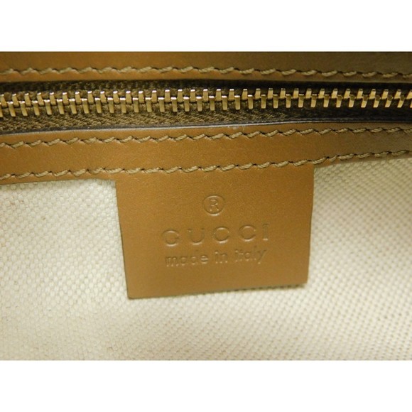 Gucci Canvas GG Beige Purple Bag Shoulder Brown Bag Boston - Picture 9 of 9